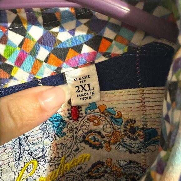 Robert Graham Alaska woven check print Casual Button Down Shirt XXL - Picture 6 of 15